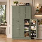 68” Tall Kitchen Pantry Cabinet with Drawer | White Freestanding Storage Cabinet with Doors & Shelves | Modern Kitchen Hutch Organizer