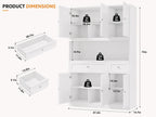 72" White Farmhouse Kitchen Pantry Cabinet Hutch, Microwave Stand, Storage Shelves