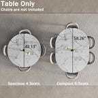 42"-58" Extendable Round Dining Table for 4-6, Oval Kitchen Table with Hidden Leaf, Storage Shelf & Metal Legs, Space-Saving Design