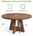 LITTLE TREE 47" Round Dining Table for 4–6 People, Wooden Pedestal Base Circle Kitchen Table, Brown Modern Dining Table for Kitchen,