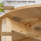 Solid Pine Drop Leaf Dining Table – Expandable Space Saving Kitchen Table for 4–6 People