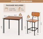 Giantex 5-Piece Counter Height Dining Table Set with 4 Bar Stools, Industrial Kitchen Dinette Set, Space Saving Dining Furniture