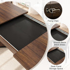 Extendable Farmhouse Dining Table, Seats 6-10, Rectangular Wooden Kitchen Table