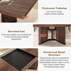 Extendable Farmhouse Dining Table, Seats 6-10, Rectangular Wooden Kitchen Table