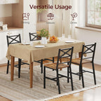 Dining Chair Set of 4, Rustic Farmhouse Kitchen Chairs with Backrest, Industrial Metal Frame Dining Chairs, Easy Assembly