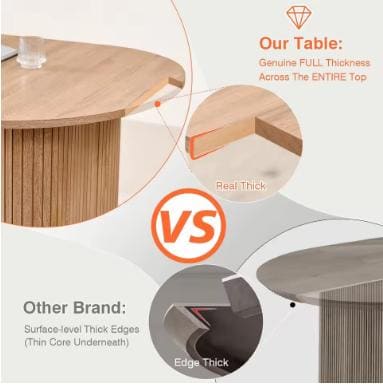 70.8" Oval Dining Table for 4-6 People, Modern Farmhouse Kitchen Table with Metal Frame, Natural Woodgrain Finish