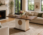Farmhouse Wood Dining Table, Seats 4-6, Modern Rustic Design, 55 Inch Rectangular Kitchen Table