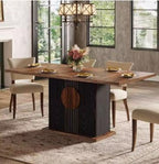 Farmhouse Wood Dining Table, Seats 4-6, Modern Rustic Design, 55 Inch Rectangular Kitchen Table