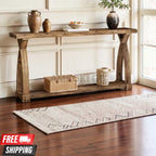 63" Solid Wood Farmhouse Console Table
