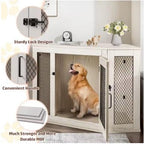 52in Corner Dog Crate Furniture Wooden Kennel with Mesh Indoor Small Medium Large Dogs, Custom