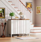 Narrow Wooden Shoe Cabinet with 3 Doors, Entryway Hidden Storage