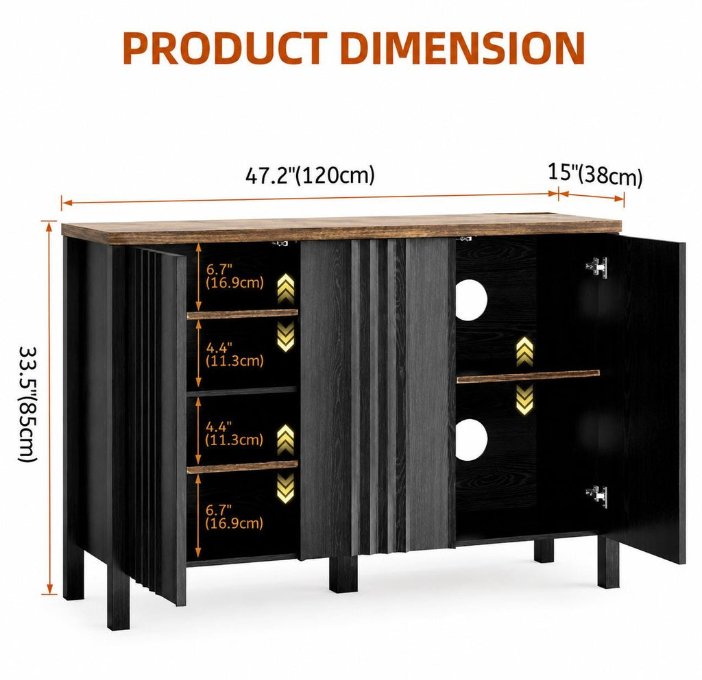 Narrow Wooden Shoe Cabinet with 3 Doors, Entryway Hidden Storage