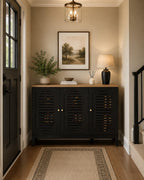 Narrow Wooden Shoe Cabinet with 3 Doors, Entryway Hidden Storage
