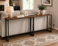 Adjustable Height Sofa Table with 2 Outlets, 78.8" Long Slim Console Table