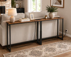 Adjustable Height Sofa Table with 2 Outlets, 78.8" Long Slim Console Table
