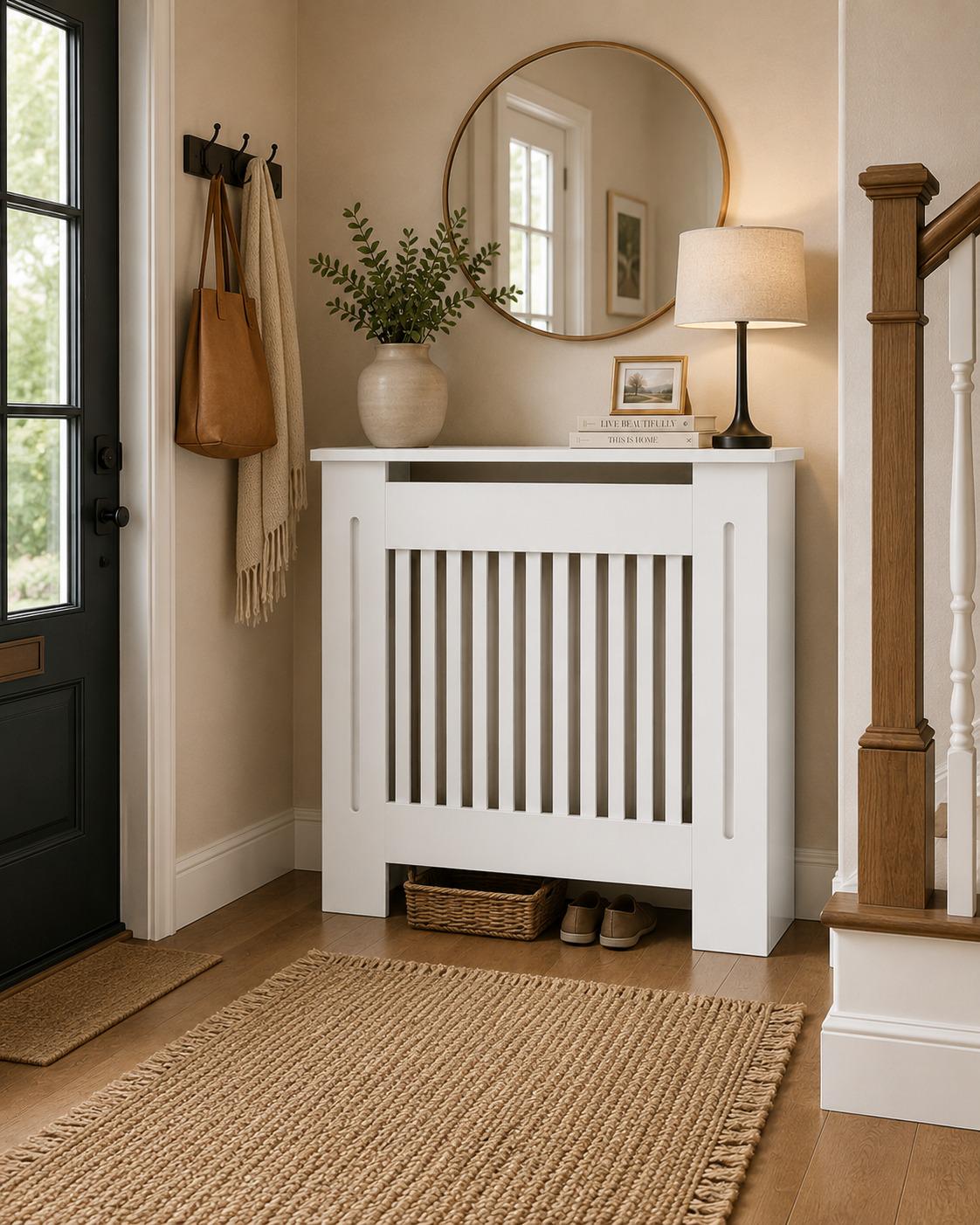 White MDF Modern Radiator Cover Cabinet Grill – Living Room Furniture