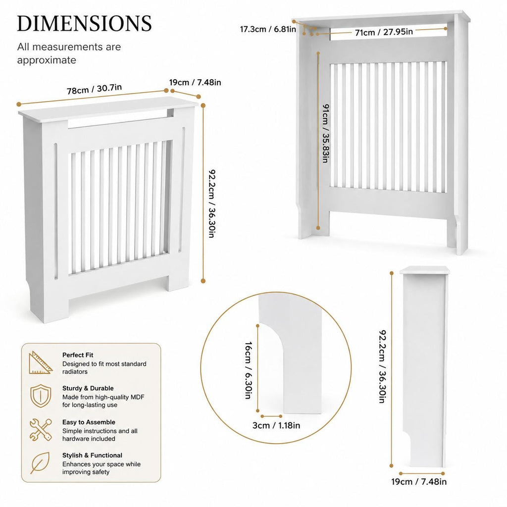 White MDF Modern Radiator Cover Cabinet Grill – Living Room Furniture