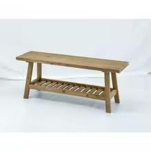 Farmhouse Rustic Wood Dining Table & Chairs with Shelves, Entryway Shoe Bench and Bedside Bench