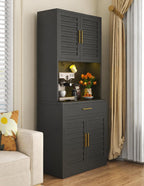 71" Tall Metal Kitchen Pantry Cabinet with Drawer, Wide Storage Cabinet with 4 Doors & Adjustable Shelves, Buffet Sideboard Hutch