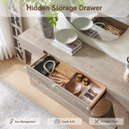 Farmhouse Entryway Table, 60" Wooden Hallway Foyer Table with Drawer, Heavy Duty Base