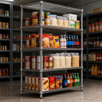 Heavy Duty 5-Tier Metal Storage Shelf | Adjustable Carbon Steel Shelving Unit