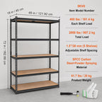 VEVOR Heavy Duty Storage Shelving Unit 5 Tier Adjustable Metal Shelf, Garage Storage Rack, Pantry Organizer, Utility Shelves,