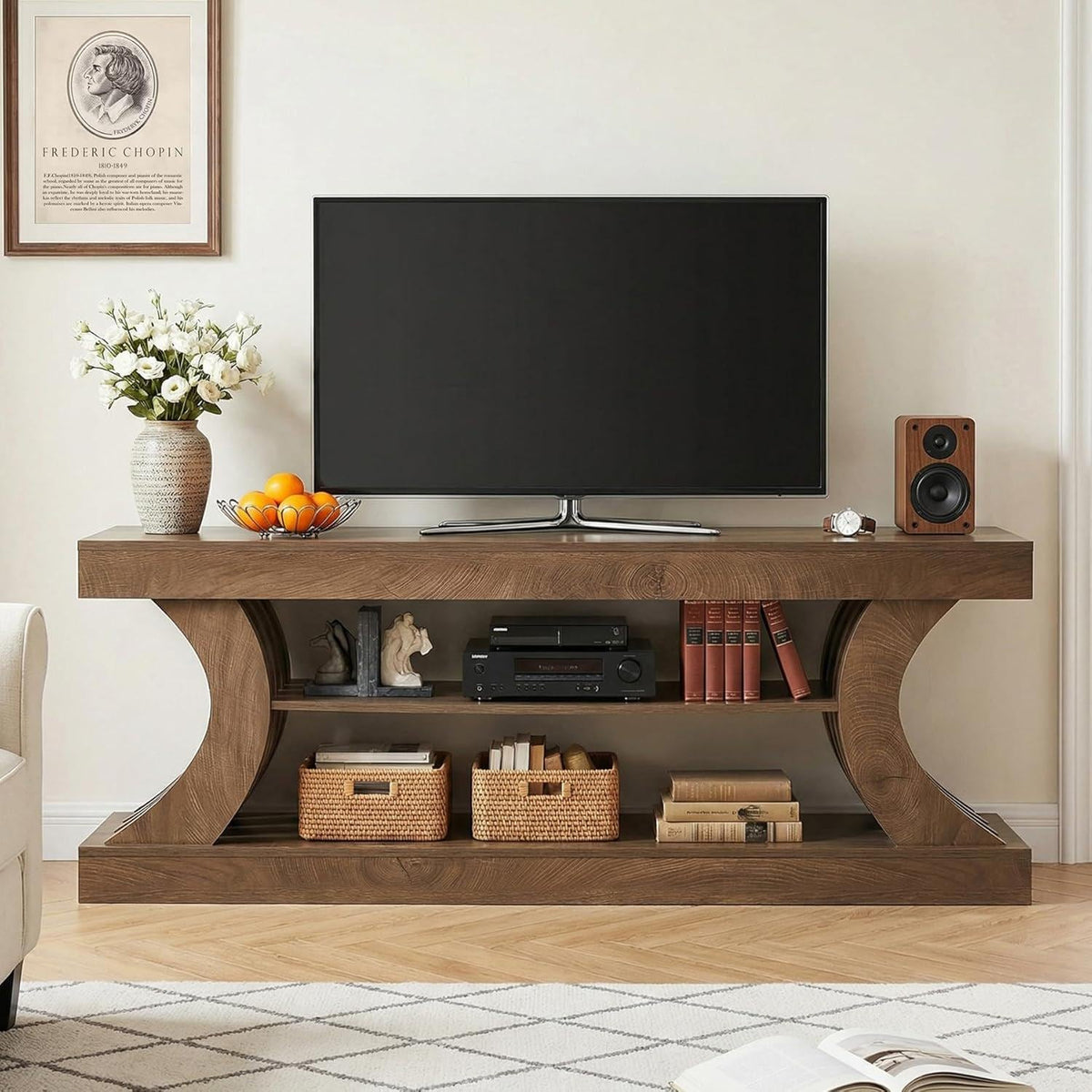 Tribesigns Farmhouse Console Table, 63-Inch Entryway Table with Storage