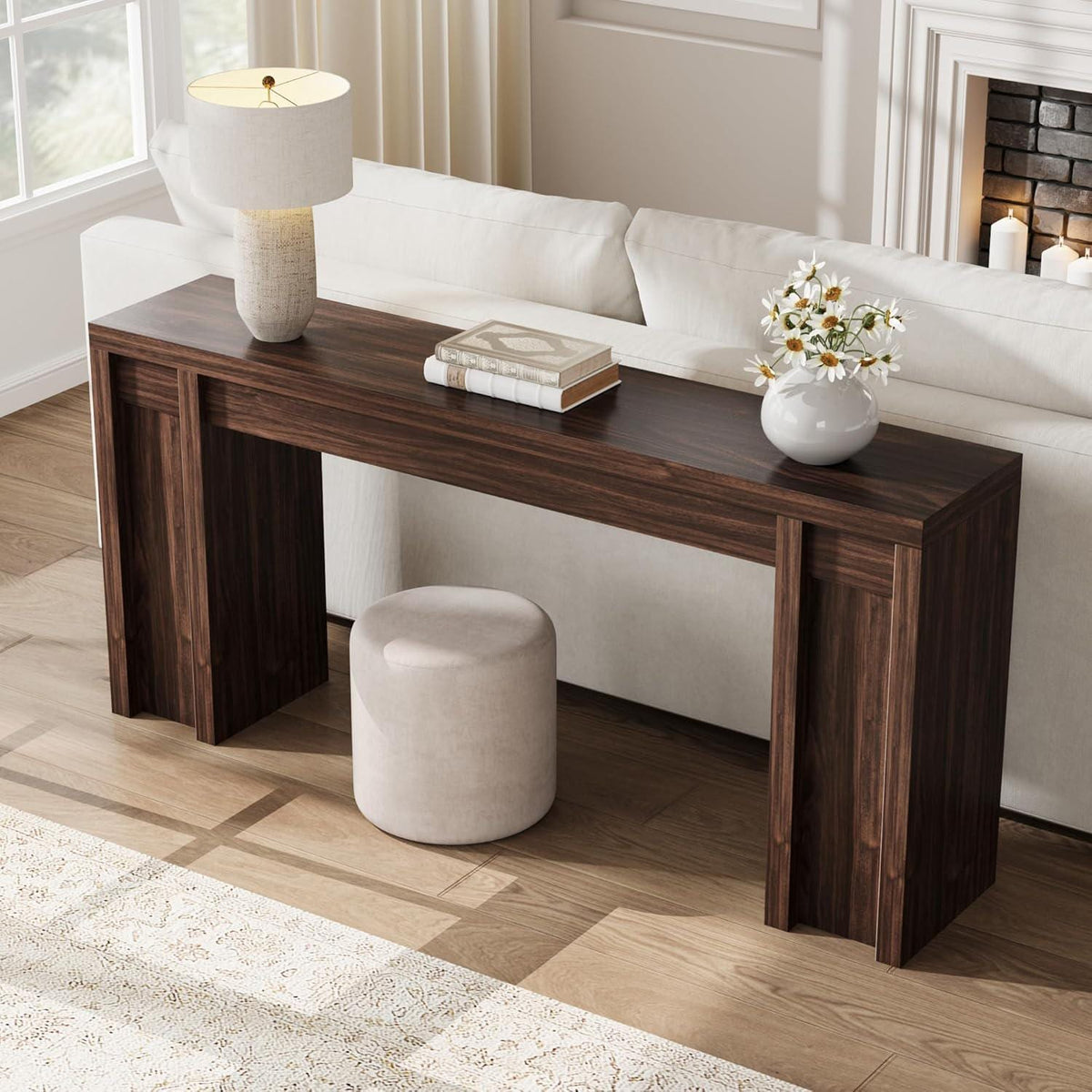 70.9-Inch Entryway Table, Wooden Farmhouse Console Table, Thick Sofa Table Behind Couch Table, Long Console Tables for Entryway Living Room