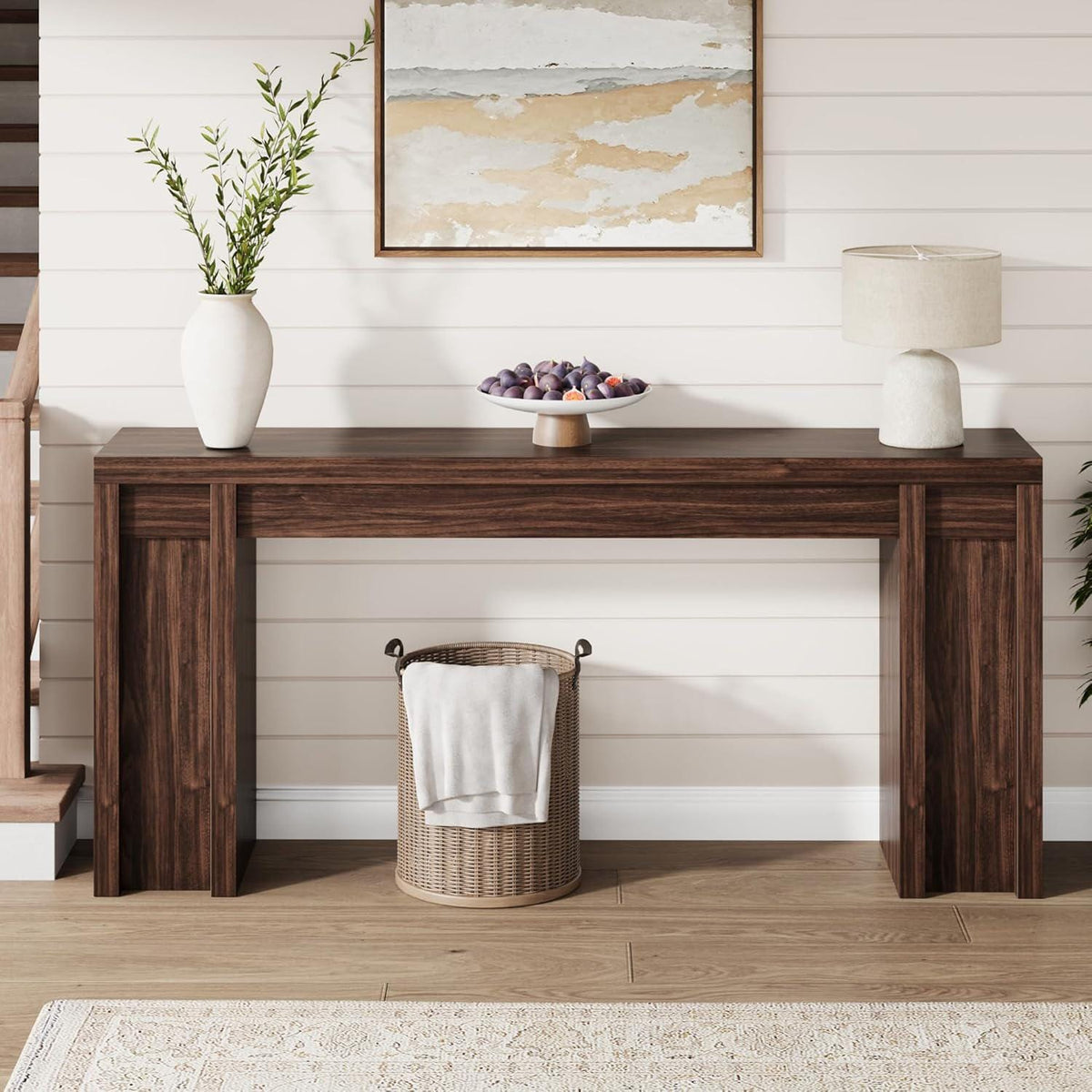 70.9-Inch Entryway Table, Wooden Farmhouse Console Table, Thick Sofa Table Behind Couch Table, Long Console Tables for Entryway Living Room