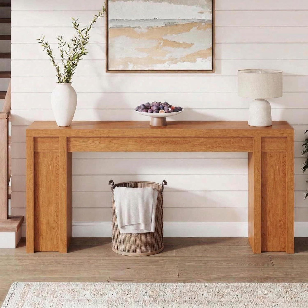 70.9-Inch Entryway Table, Wooden Farmhouse Console Table, Thick Sofa Table Behind Couch Table, Long Console Tables for Entryway Living Room
