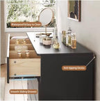 Black 10 Drawer Dresser, 55" Wide High Gloss Modern Storage Cabinet
