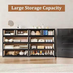 Black 10 Drawer Dresser, 55" Wide High Gloss Modern Storage Cabinet