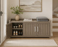 Shoe Cabinet, Storage Bench, with Adjustable Shelves