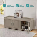 Shoe Cabinet, Storage Bench, with Adjustable Shelves
