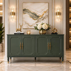 59" Modern Sideboard Buffet Cabinet with Storage, Adjustable Shelves & Carved Bronze Handles, Wood Buffet Cabinet for Dining Room Entryway