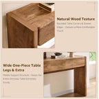 Farmhouse Console Table, Light Knotty Oak, 3 Drawers, Rounded Corners, Living Room Furniture