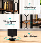 Tribesigns 7-Tier Industrial Corner Bookshelf, Wood Metal Display Shelf