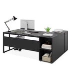 Tribesigns 71 inch Executive Desk, L Shaped Desk with Cabinet Storage, Executive Office Desk with Shelves, Business Furniture