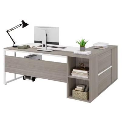 Tribesigns 71 inch Executive Desk, L Shaped Desk with Cabinet Storage, Executive Office Desk with Shelves, Business Furniture