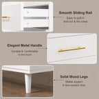 6 Drawer White Dresser, Modern Wood Chest with Metal Handles, Bedroom Storage Cabinet
