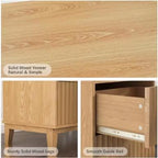 Fluted 6 Drawer Dresser, Farmhouse Wood Chest of Drawers, 58" Wide Storage Unit