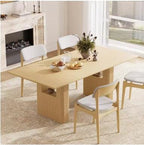 78.5in Rectangular Dining Table Wood Strip Base Modern Farmhouse Kitchen Dining Room, Customized