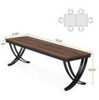 Rectangular Dining Table for 6-8, 78 inch Large Farmhouse Dinner Table for Kitchen Dining Room Living Room, Brown