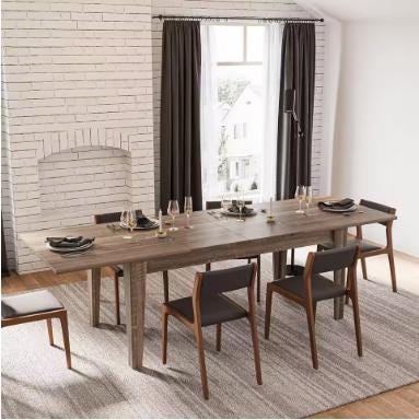 71"-106" Extendable Dining Table for 4-12 People, Space-Saving Extra Long Transformer Table with Extension Leaves, Customized