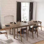 71"-106" Extendable Dining Table for 4-12 People, Space-Saving Extra Long Transformer Table with Extension Leaves, Customized