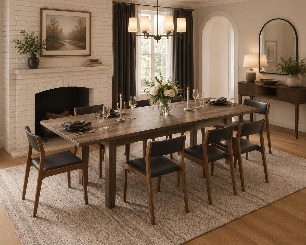 71"-106" Extendable Dining Table for 4-12 People, Space-Saving Extra Long Transformer Table with Extension Leaves, Customized