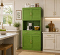 Metal Kitchen Pantry Cabinet – Army Green, Adjustable Shelves, Rust-Resistant Finish
