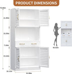 Tall Metal Pantry Cabinet with Adjustable Shelves & Quiet Magnetic Doors - Freestanding Storage Locker