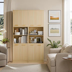 Tall Kitchen Pantry Cabinet, 4 Doors, Open Shelf, Engineered Wood Storage