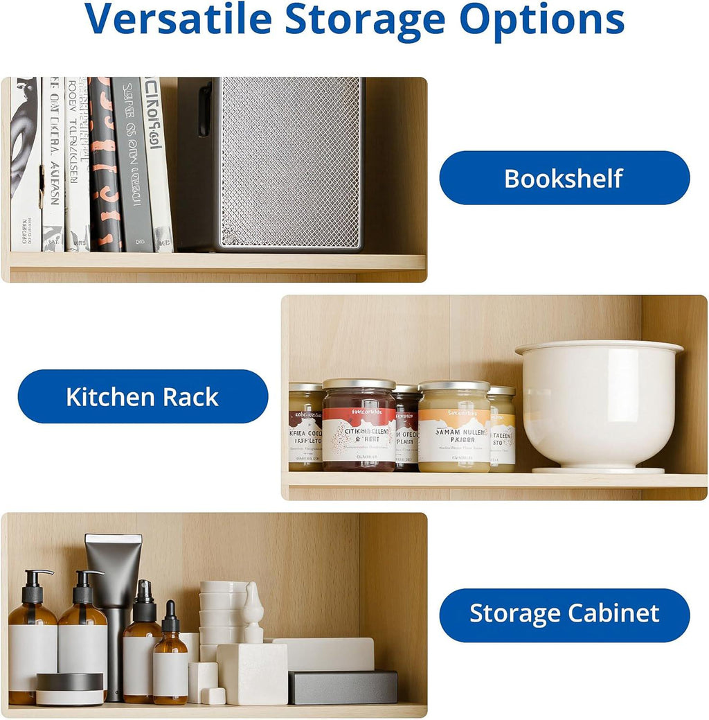 Tall Kitchen Pantry Cabinet, 4 Doors, Open Shelf, Engineered Wood Storage